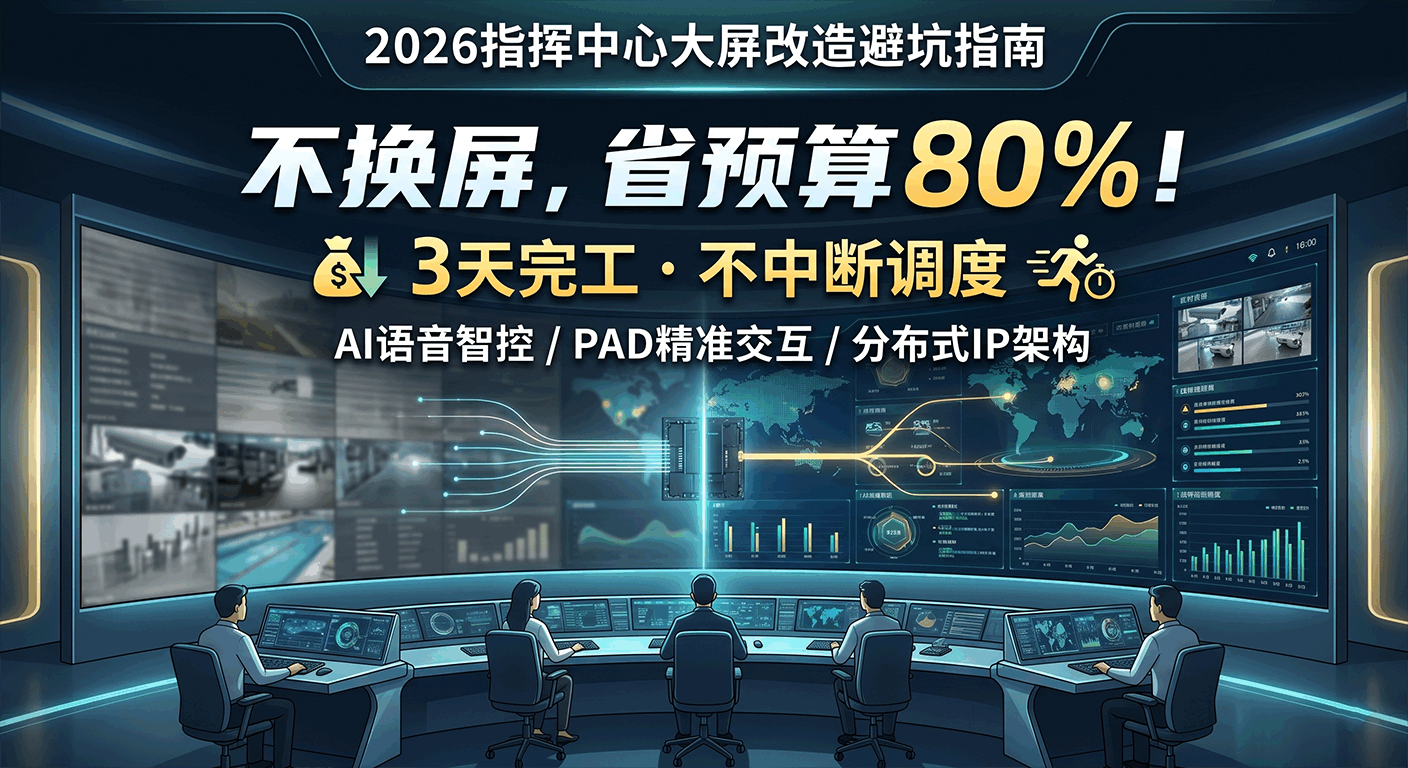 2026指挥中心大屏改造避坑：不换屏省80%预算，3天完工不中断调度